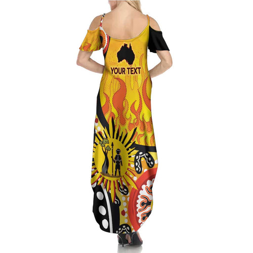 Australia Bushfire Aboriginal Personalised Summer Maxi Dress Bush Fire Dreaming - Aussie Hoodie