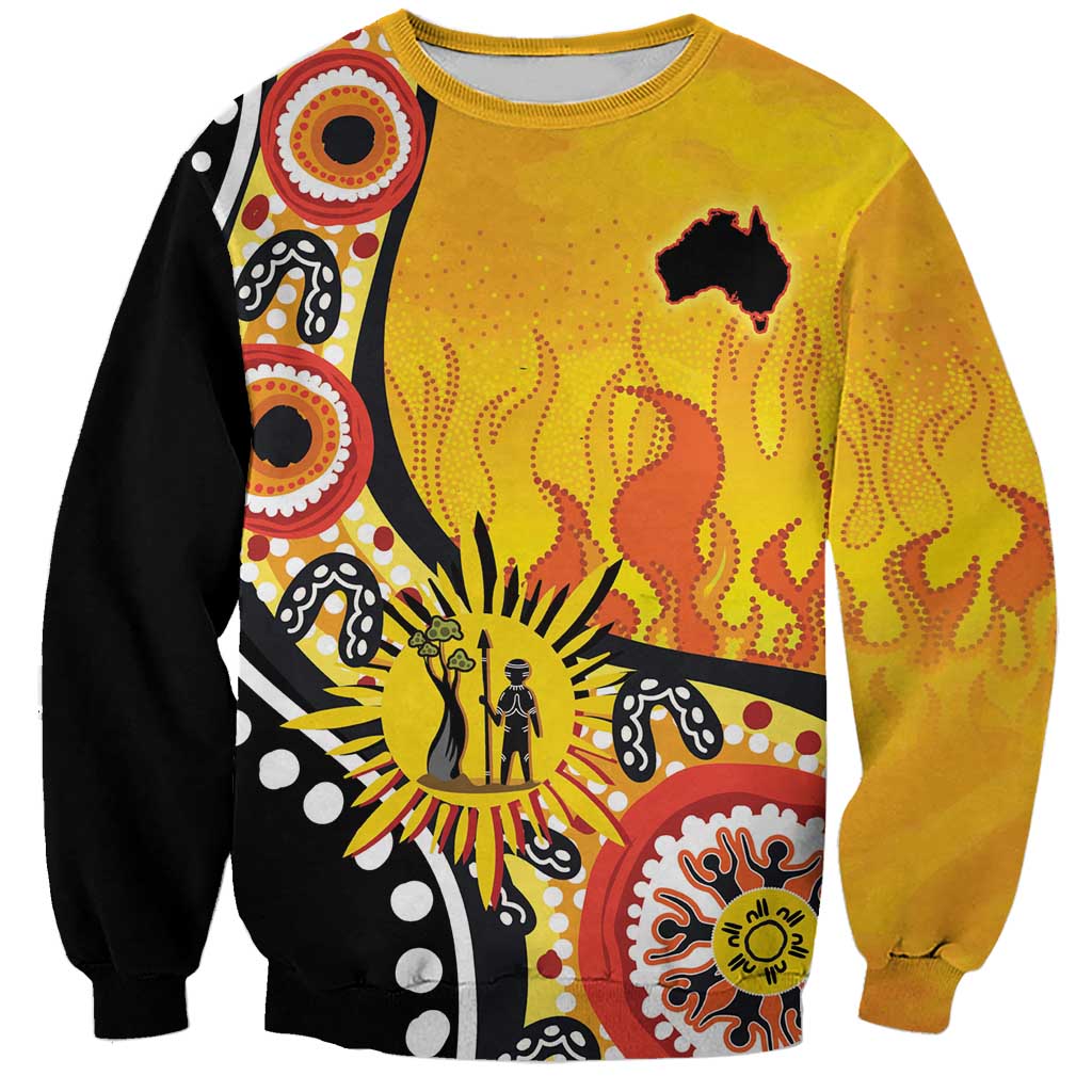 Australia Bushfire Aboriginal Personalised Sweatshirt Bush Fire Dreaming - Aussie Hoodie