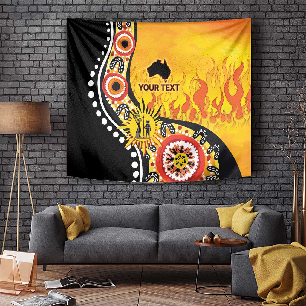 Australia Bushfire Aboriginal Personalised Tapestry Bush Fire Dreaming - Aussie Hoodie