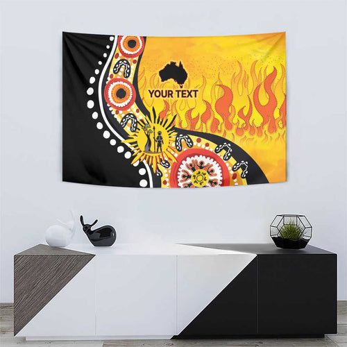 Australia Bushfire Aboriginal Personalised Tapestry Bush Fire Dreaming - Aussie Hoodie