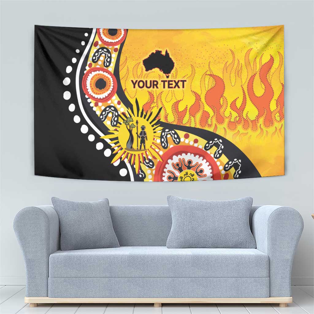 Australia Bushfire Aboriginal Personalised Tapestry Bush Fire Dreaming - Aussie Hoodie