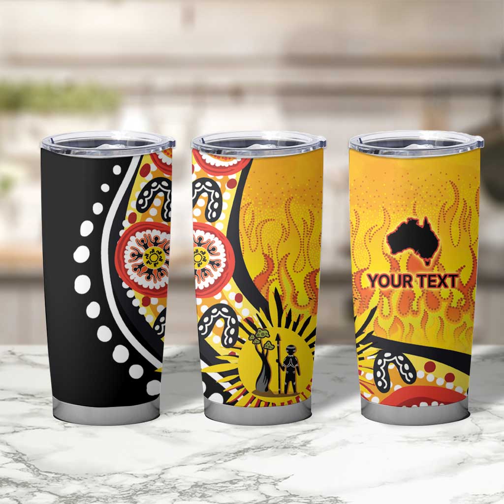 Australia Bushfire Aboriginal Personalised Tumbler Cup Bush Fire Dreaming - Aussie Hoodie