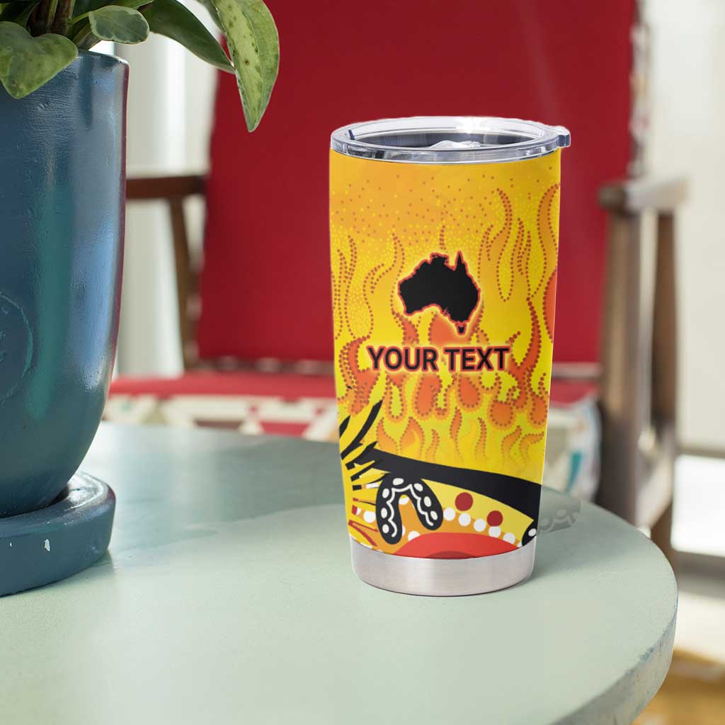 Australia Bushfire Aboriginal Personalised Tumbler Cup Bush Fire Dreaming - Aussie Hoodie