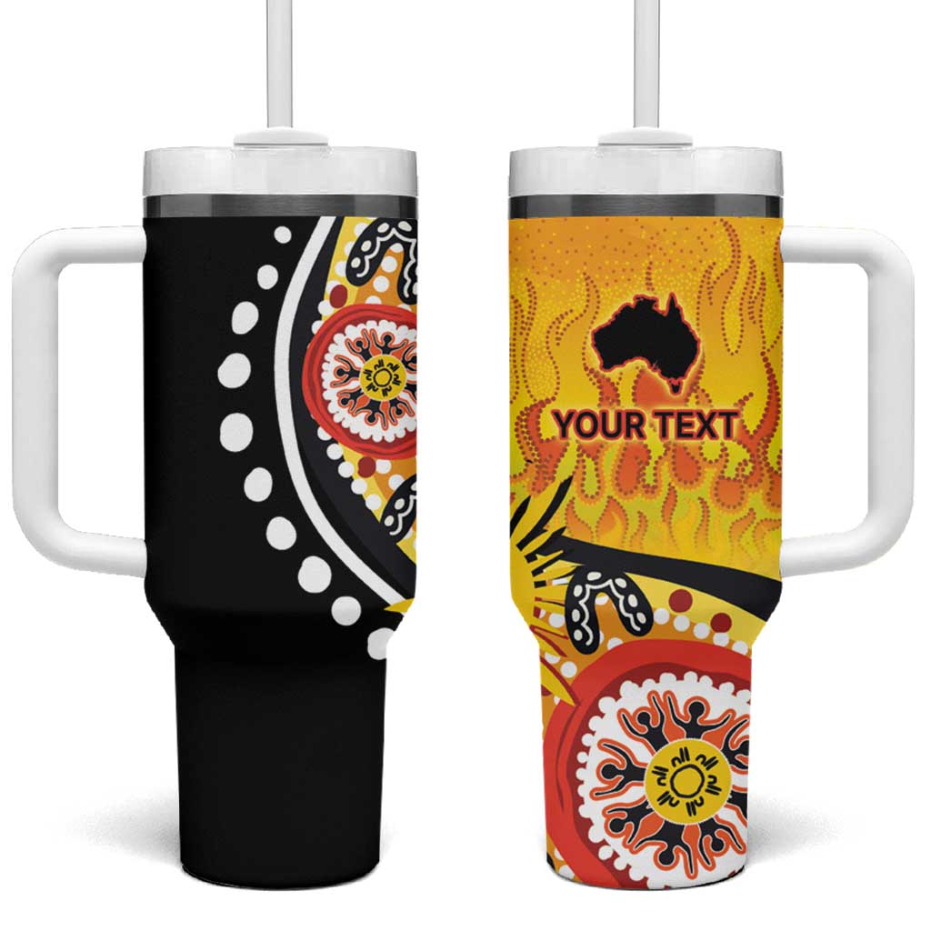 Australia Bushfire Aboriginal Personalised Tumbler With Handle Bush Fire Dreaming - Aussie Hoodie