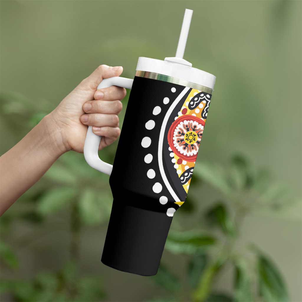 Australia Bushfire Aboriginal Personalised Tumbler With Handle Bush Fire Dreaming - Aussie Hoodie