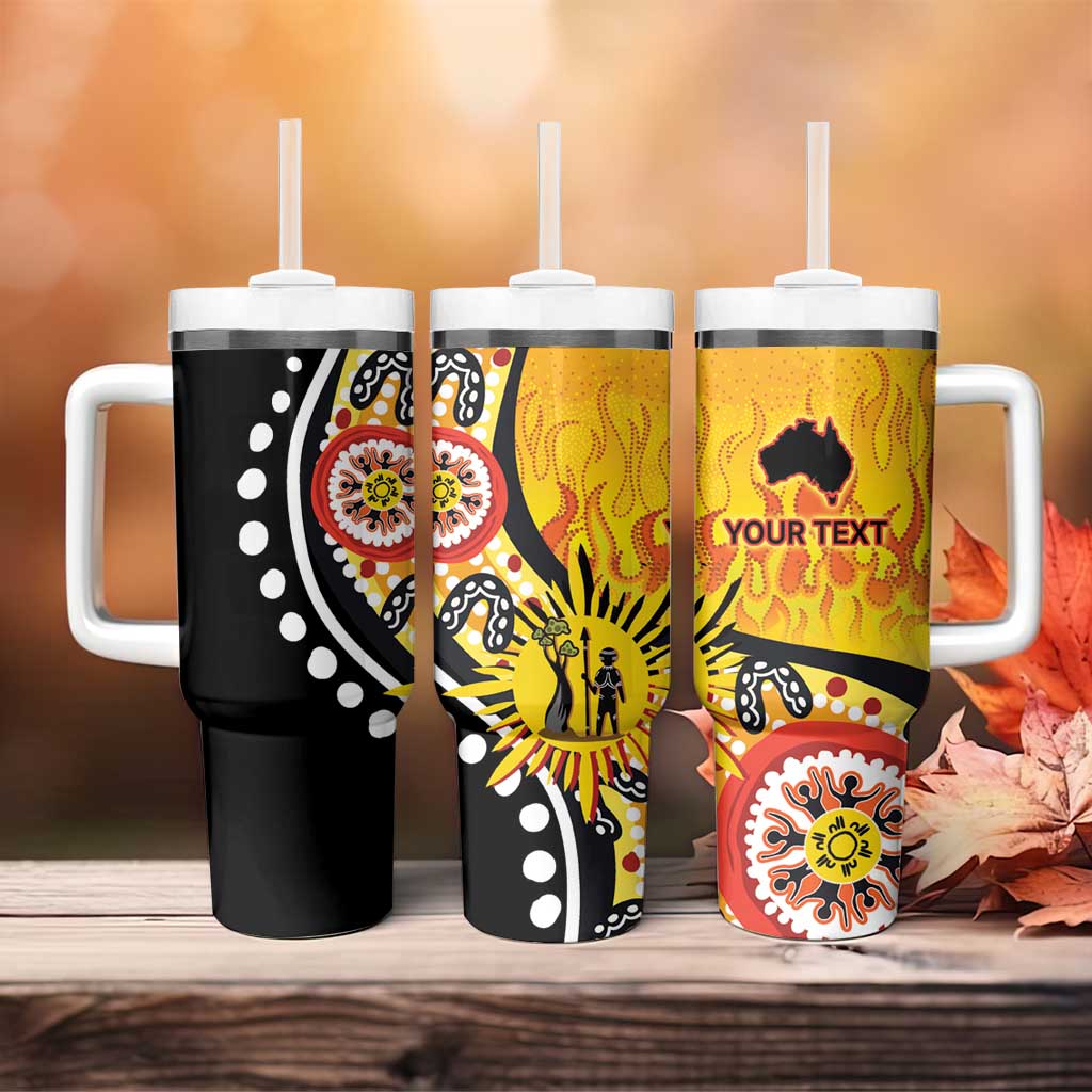 Australia Bushfire Aboriginal Personalised Tumbler With Handle Bush Fire Dreaming - Aussie Hoodie