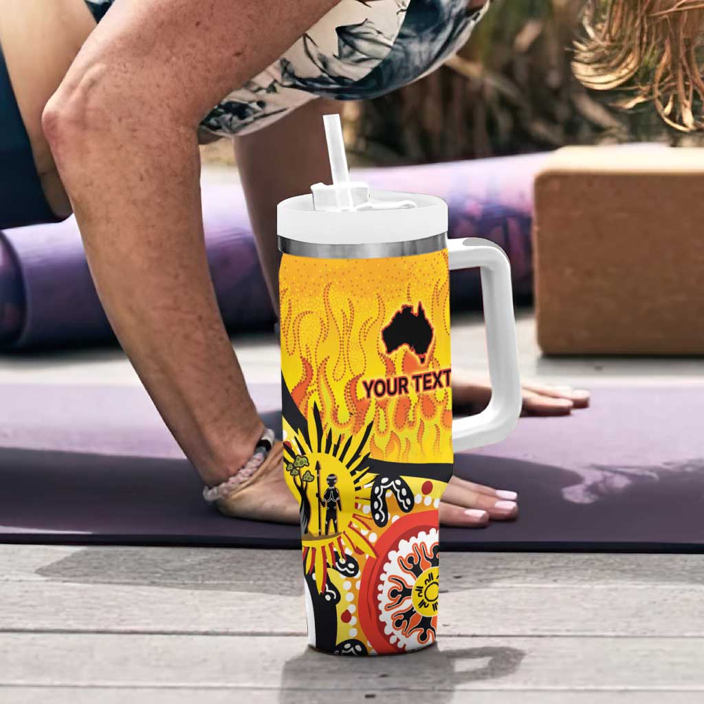 Australia Bushfire Aboriginal Personalised Tumbler With Handle Bush Fire Dreaming - Aussie Hoodie