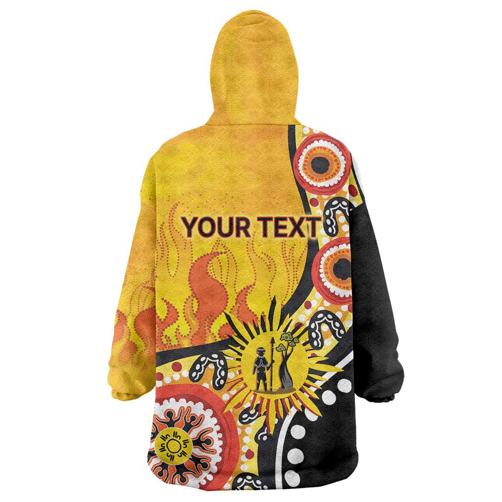 Australia Bushfire Aboriginal Personalised Wearable Blanket Hoodie Bush Fire Dreaming - Aussie Hoodie