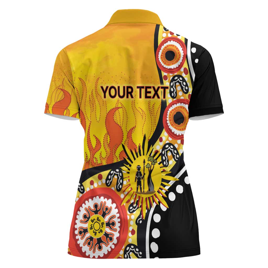 Australia Bushfire Aboriginal Personalised Women Polo Shirt Bush Fire Dreaming - Aussie Hoodie