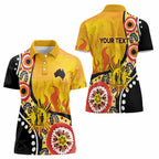 Australia Bushfire Aboriginal Personalised Women Polo Shirt Bush Fire Dreaming - Aussie Hoodie
