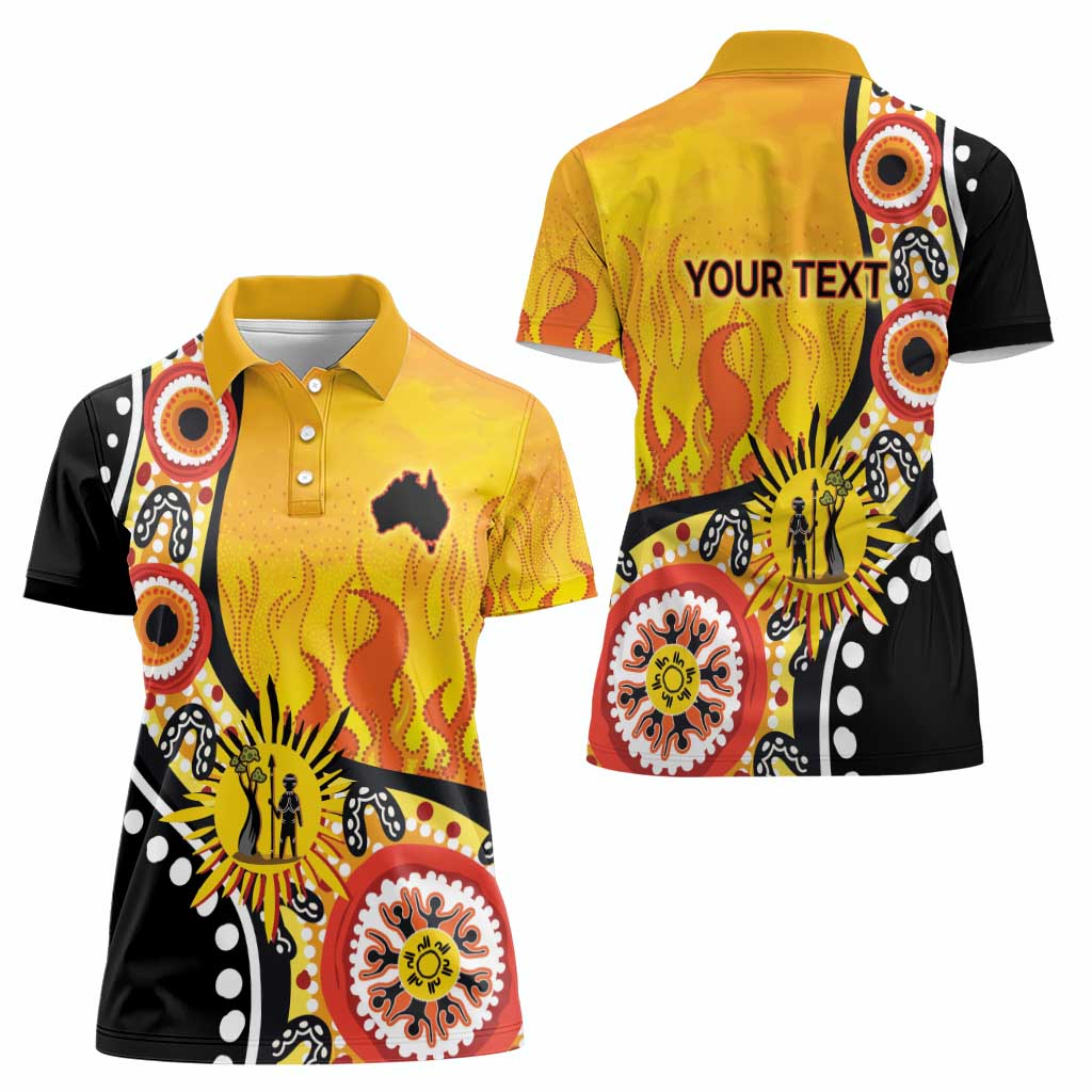 Australia Bushfire Aboriginal Personalised Women Polo Shirt Bush Fire Dreaming - Aussie Hoodie