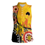 Australia Bushfire Aboriginal Personalised Women Sleeveless Polo Shirt Bush Fire Dreaming - Aussie Hoodie