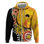 Australia Bushfire Aboriginal Personalised Zip Hoodie Bush Fire Dreaming - Aussie Hoodie