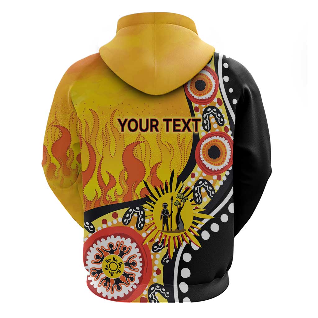 Australia Bushfire Aboriginal Personalised Zip Hoodie Bush Fire Dreaming - Aussie Hoodie