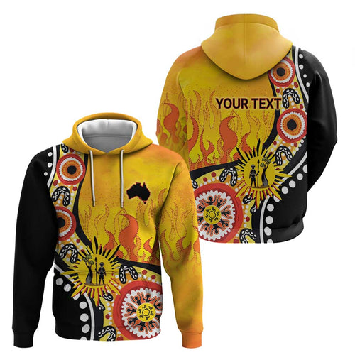 Australia Bushfire Aboriginal Personalised Zip Hoodie Bush Fire Dreaming - Aussie Hoodie