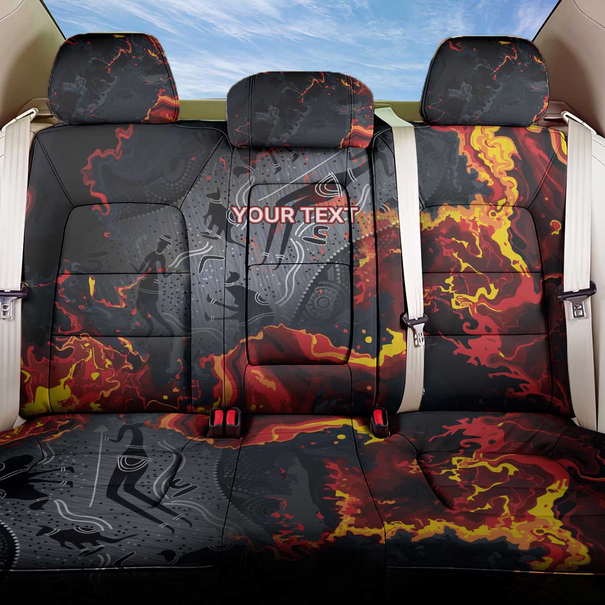 Australia Bushfire Aboriginal Personalised Back Car Seat Cover Fire Dreaming Healing Country - Aussie Hoodie