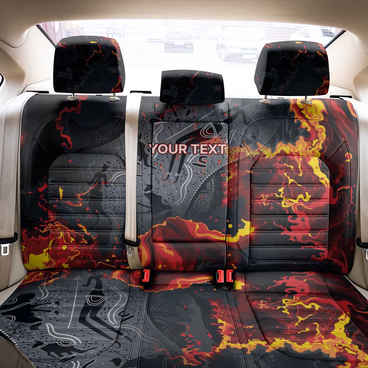 Australia Bushfire Aboriginal Personalised Back Car Seat Cover Fire Dreaming Healing Country - Aussie Hoodie