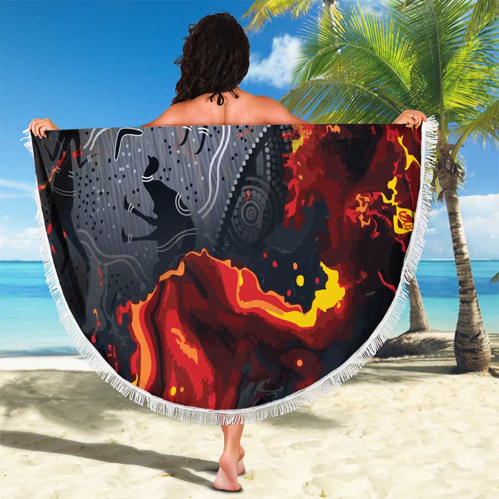 Australia Bushfire Aboriginal Personalised Beach Blanket Fire Dreaming Healing Country - Aussie Hoodie