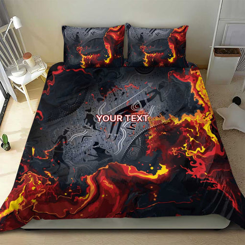 Australia Bushfire Aboriginal Personalised Bedding Set Fire Dreaming Healing Country - Aussie Hoodie