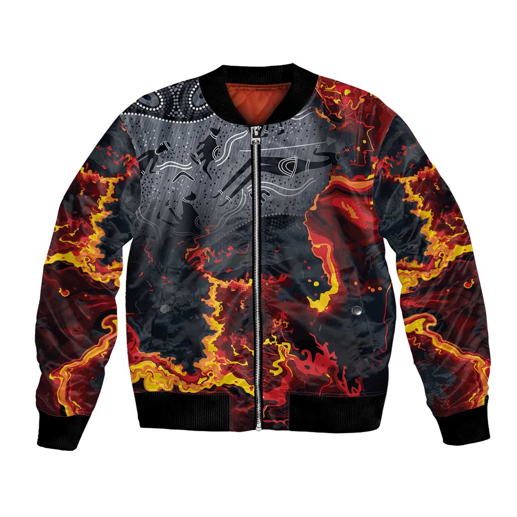 Australia Bushfire Aboriginal Personalised Bomber Jacket Fire Dreaming Healing Country - Aussie Hoodie