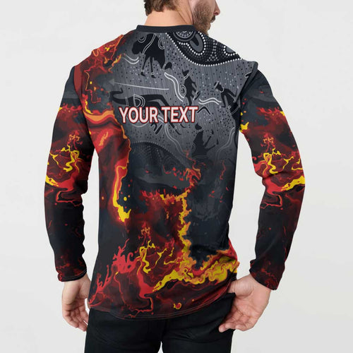 Australia Bushfire Aboriginal Personalised Button Sweatshirt Fire Dreaming Healing Country - Aussie Hoodie