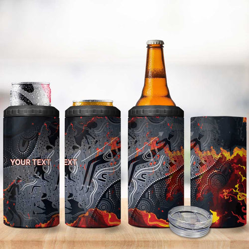 Australia Bushfire Aboriginal Personalised 4 in 1 Can Cooler Tumbler Fire Dreaming Healing Country - Aussie Hoodie