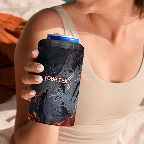 Australia Bushfire Aboriginal Personalised 4 in 1 Can Cooler Tumbler Fire Dreaming Healing Country - Aussie Hoodie