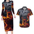 Australia Bushfire Aboriginal Personalised Couples Matching Long Sleeve Bodycon Dress and Hawaiian Shirt Fire Dreaming Healing Country - Aussie Hoodie
