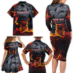 Australia Bushfire Aboriginal Personalised Family Matching Long Sleeve Bodycon Dress and Hawaiian Shirt Fire Dreaming Healing Country - Aussie Hoodie