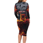 Australia Bushfire Aboriginal Personalised Family Matching Long Sleeve Bodycon Dress and Hawaiian Shirt Fire Dreaming Healing Country - Aussie Hoodie