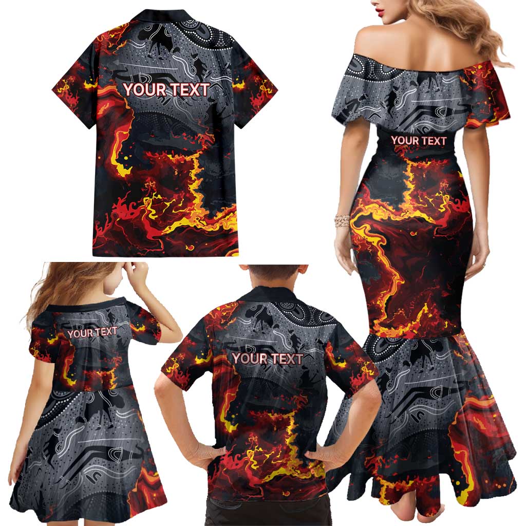 Australia Bushfire Aboriginal Personalised Family Matching Mermaid Dress and Hawaiian Shirt Fire Dreaming Healing Country - Aussie Hoodie