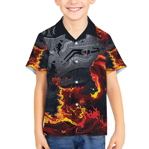 Australia Bushfire Aboriginal Personalised Family Matching Off Shoulder Maxi Dress and Hawaiian Shirt Fire Dreaming Healing Country - Aussie Hoodie
