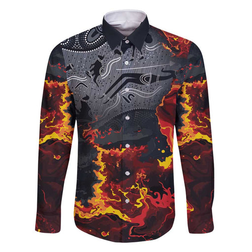 Australia Bushfire Aboriginal Personalised Family Matching Off Shoulder Short Dress and Hawaiian Shirt Fire Dreaming Healing Country - Aussie Hoodie
