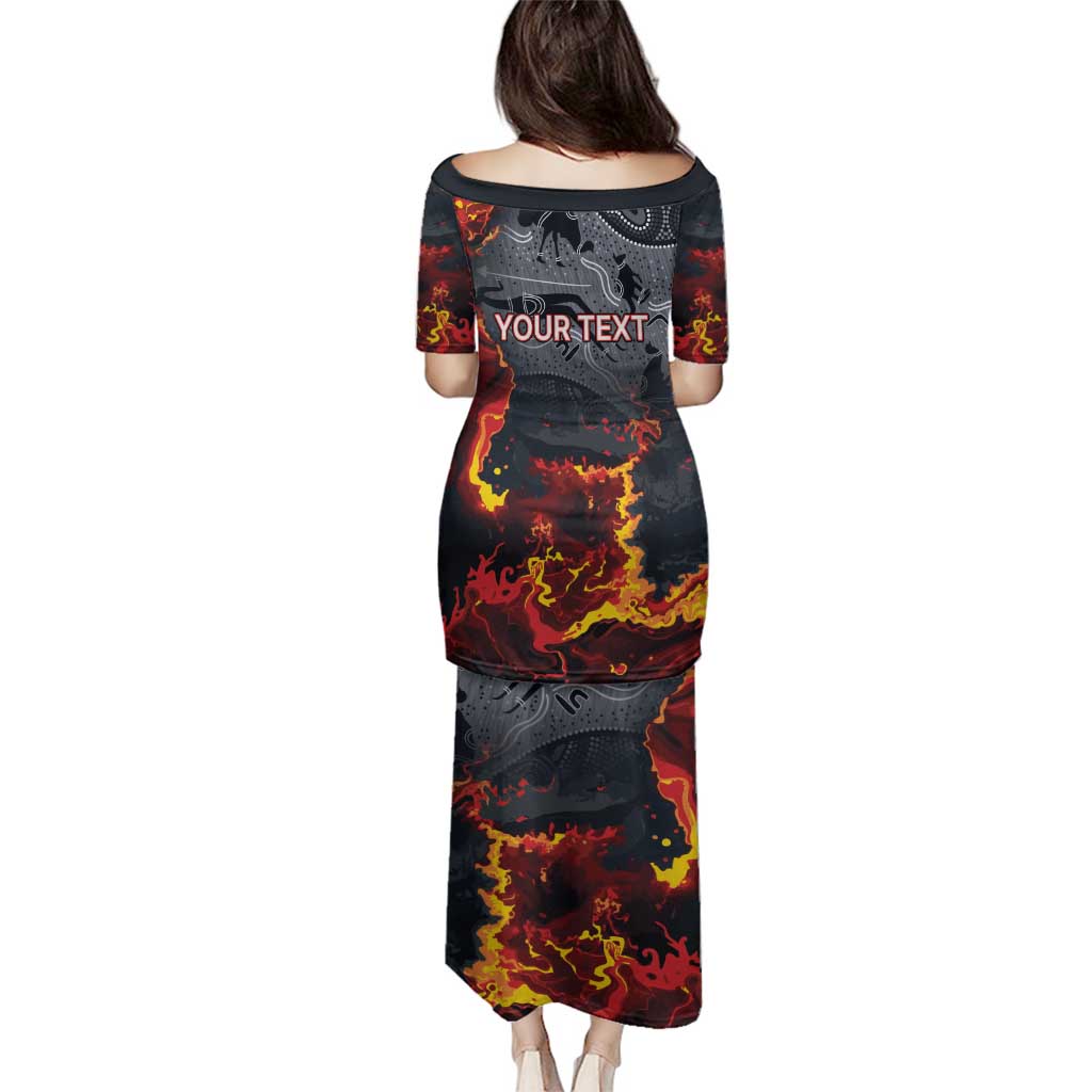 Australia Bushfire Aboriginal Personalised Family Matching Puletasi and Hawaiian Shirt Fire Dreaming Healing Country - Aussie Hoodie