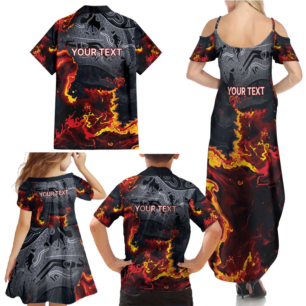 Australia Bushfire Aboriginal Personalised Family Matching Summer Maxi Dress and Hawaiian Shirt Fire Dreaming Healing Country - Aussie Hoodie