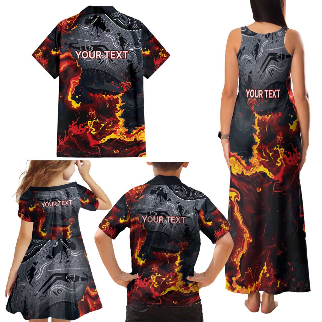 Australia Bushfire Aboriginal Personalised Family Matching Tank Maxi Dress and Hawaiian Shirt Fire Dreaming Healing Country - Aussie Hoodie