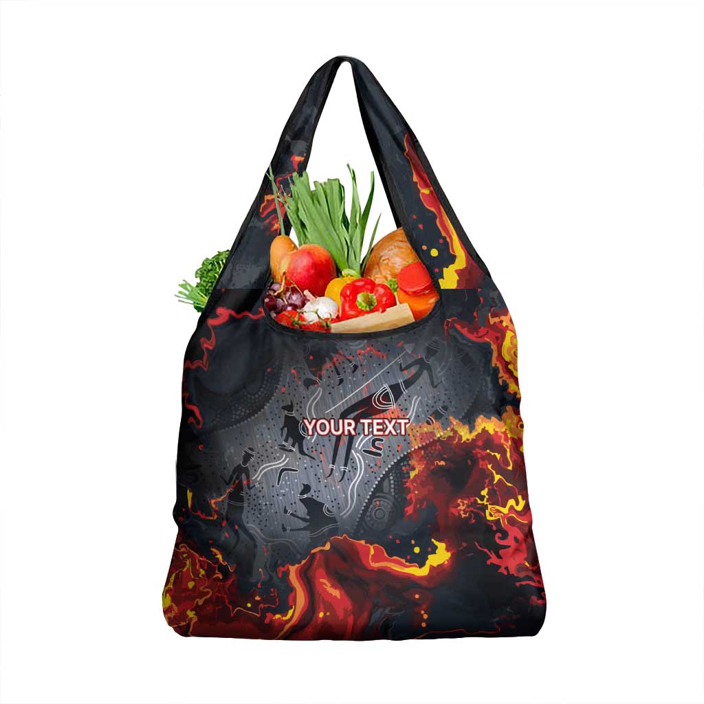 Australia Bushfire Aboriginal Personalised Grocery Bag Fire Dreaming Healing Country - Aussie Hoodie