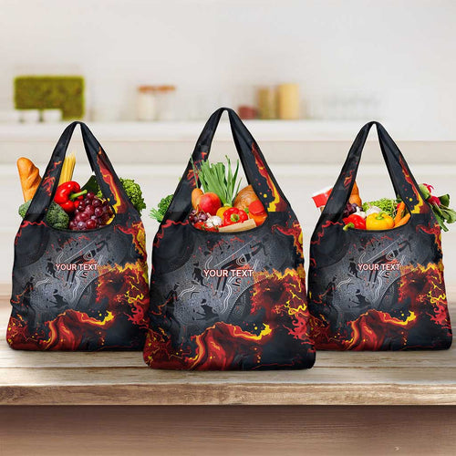 Australia Bushfire Aboriginal Personalised Grocery Bag Fire Dreaming Healing Country - Aussie Hoodie