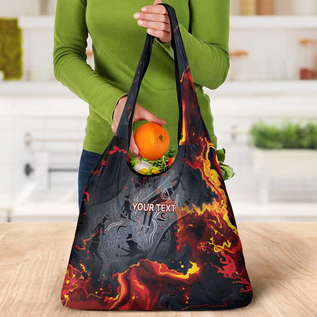 Australia Bushfire Aboriginal Personalised Grocery Bag Fire Dreaming Healing Country - Aussie Hoodie