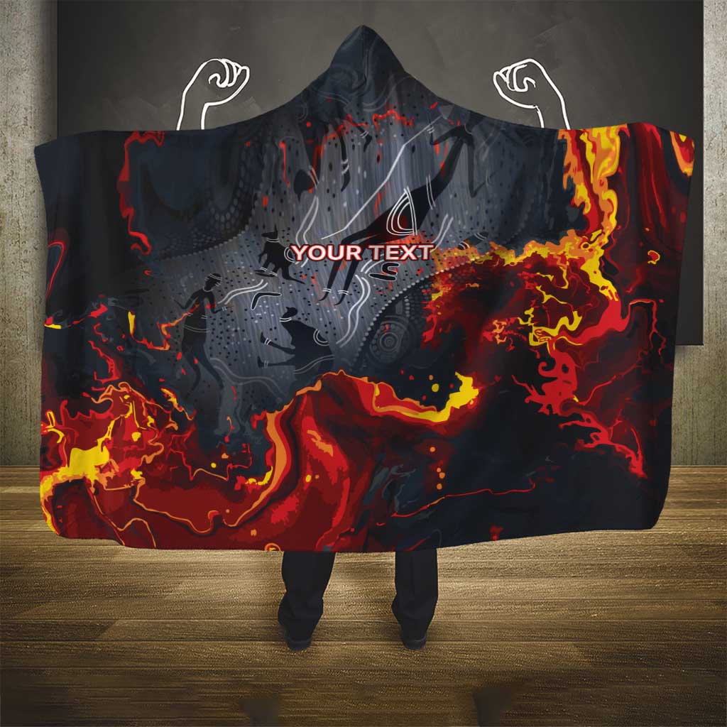 Australia Bushfire Aboriginal Personalised Hooded Blanket Fire Dreaming Healing Country - Aussie Hoodie
