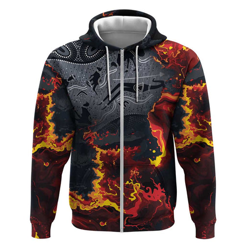 Australia Bushfire Aboriginal Personalised Hoodie Fire Dreaming Healing Country - Aussie Hoodie