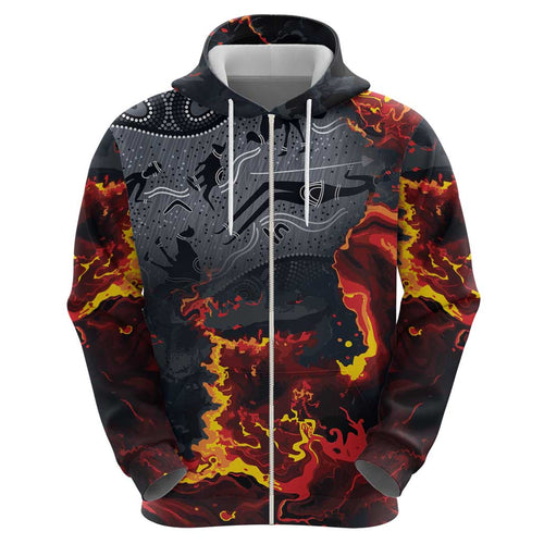 Australia Bushfire Aboriginal Personalised Hoodie Fire Dreaming Healing Country - Aussie Hoodie