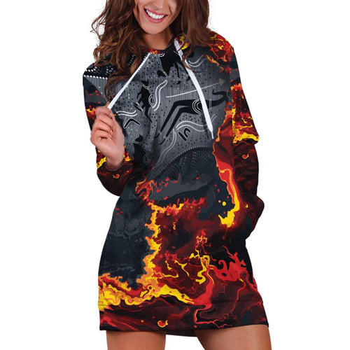 Australia Bushfire Aboriginal Personalised Hoodie Dress Fire Dreaming Healing Country - Aussie Hoodie