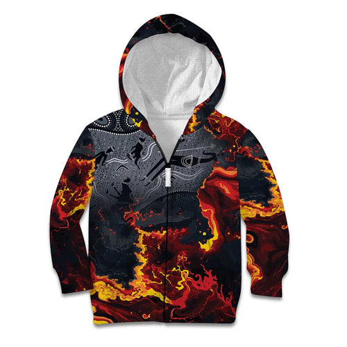 Australia Bushfire Aboriginal Personalised Kid Hoodie Fire Dreaming Healing Country - Aussie Hoodie