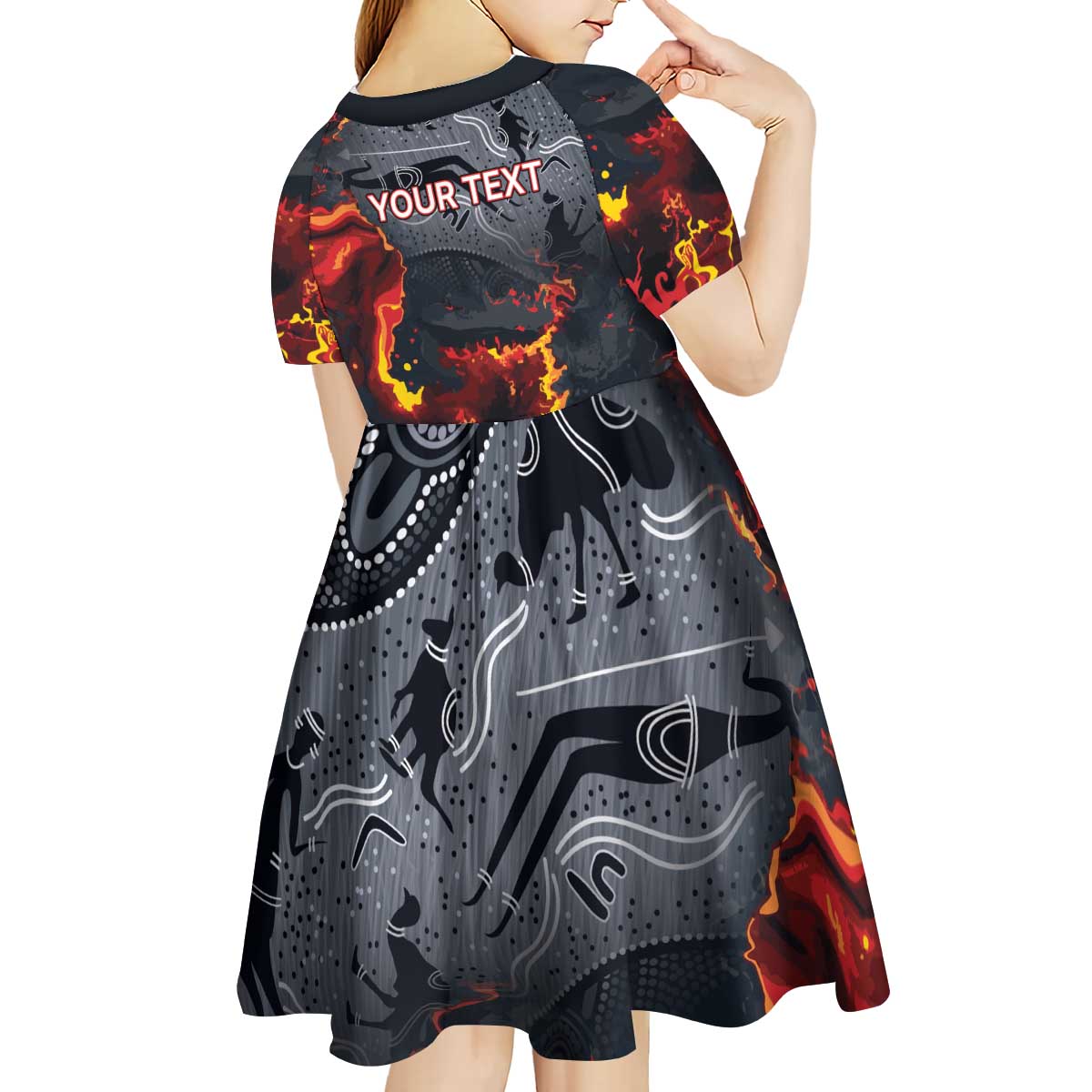 Australia Bushfire Aboriginal Personalised Kid Short Sleeve Dress Fire Dreaming Healing Country - Aussie Hoodie