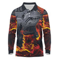Australia Bushfire Aboriginal Personalised Long Sleeve Polo Shirt Fire Dreaming Healing Country - Aussie Hoodie