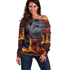 Australia Bushfire Aboriginal Personalised Off Shoulder Sweater Fire Dreaming Healing Country - Aussie Hoodie