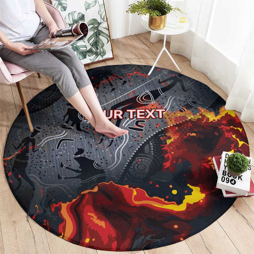 Australia Bushfire Aboriginal Personalised Round Carpet Fire Dreaming Healing Country - Aussie Hoodie