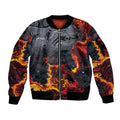 Australia Bushfire Aboriginal Personalised Sleeve Zip Bomber Jacket Fire Dreaming Healing Country - Aussie Hoodie