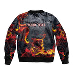 Australia Bushfire Aboriginal Personalised Sleeve Zip Bomber Jacket Fire Dreaming Healing Country - Aussie Hoodie